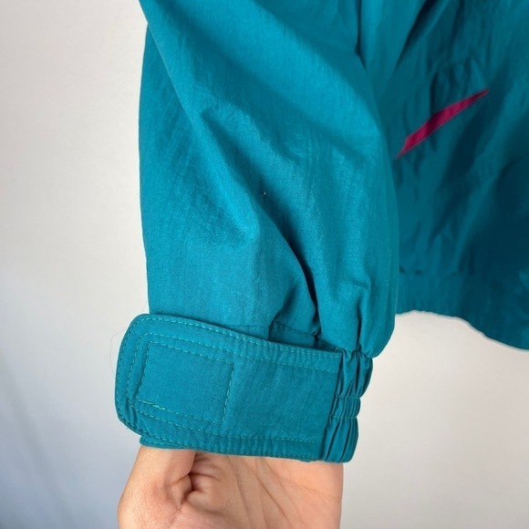 Vintage 80s London Towne Teal Pink Windbreaker Ski Jacket Lining Women's Medium - Picture 7 of 13
